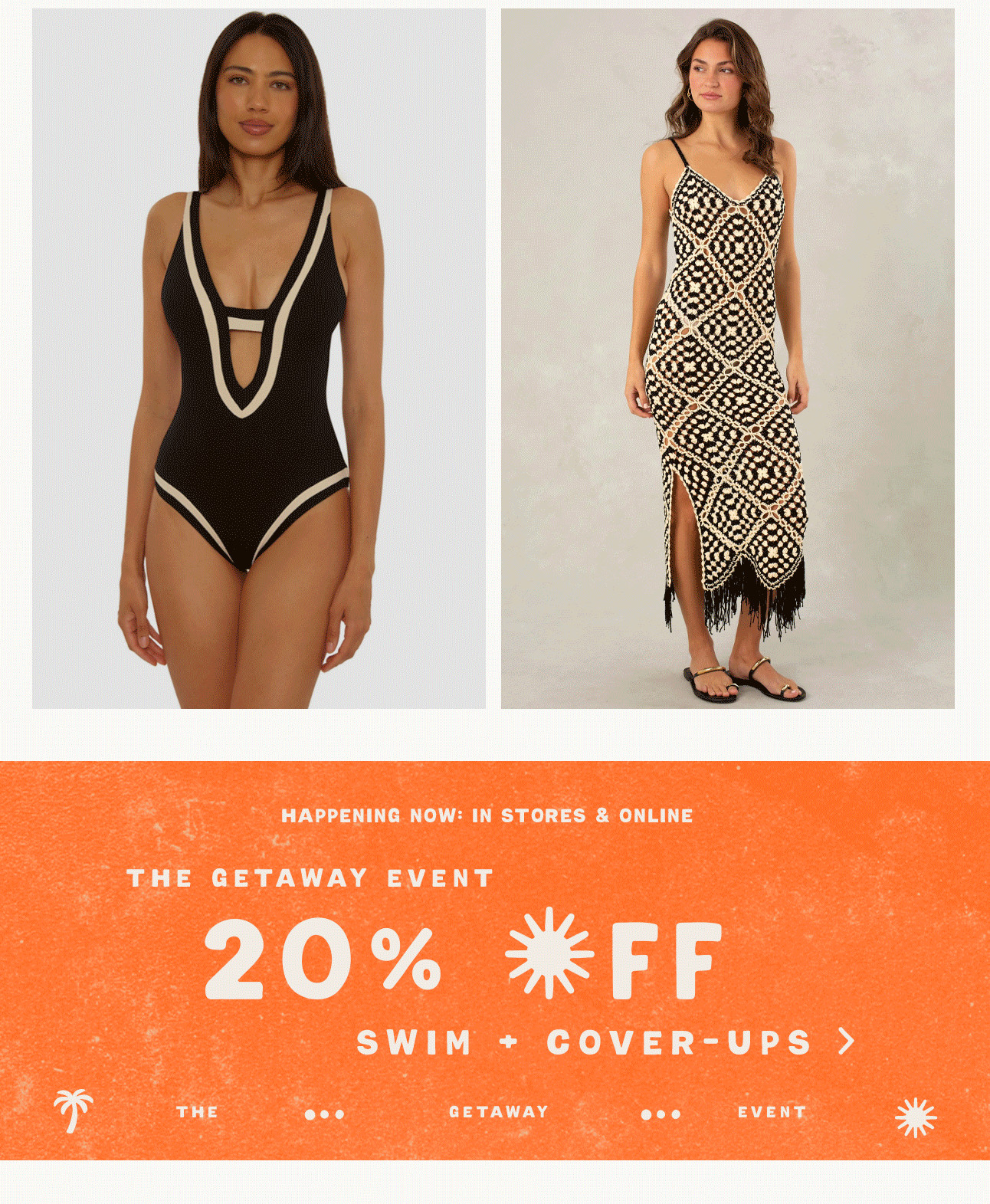 THE GIVEAWAY EVENT: 20% OFF SWIM + COVER-UPS>