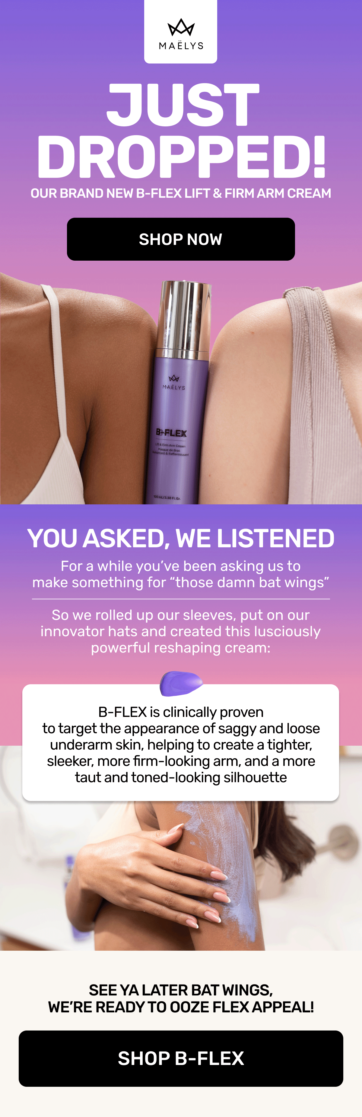 BFLEX just dropped, you ready to reshape those arms? 💪 Maelys Cosmetics