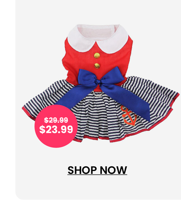 Sailor Girl Dog Harness Dress by Doggie Design