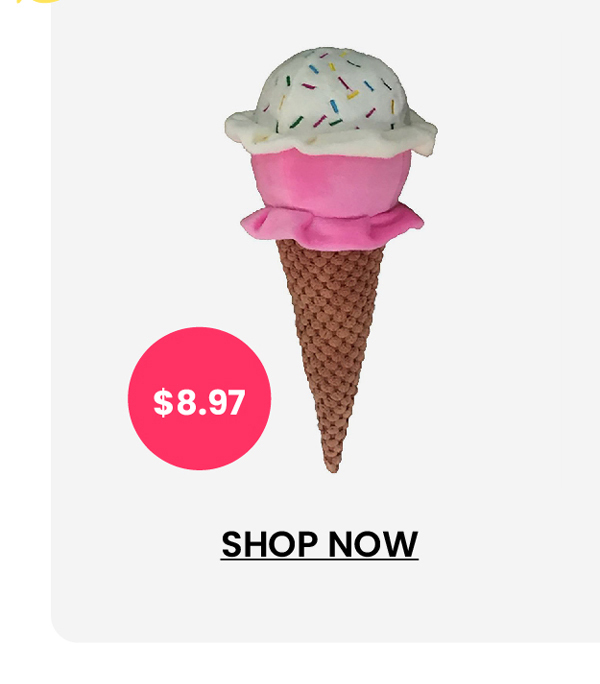 PetLou 10" Ice Cream Dog Toy