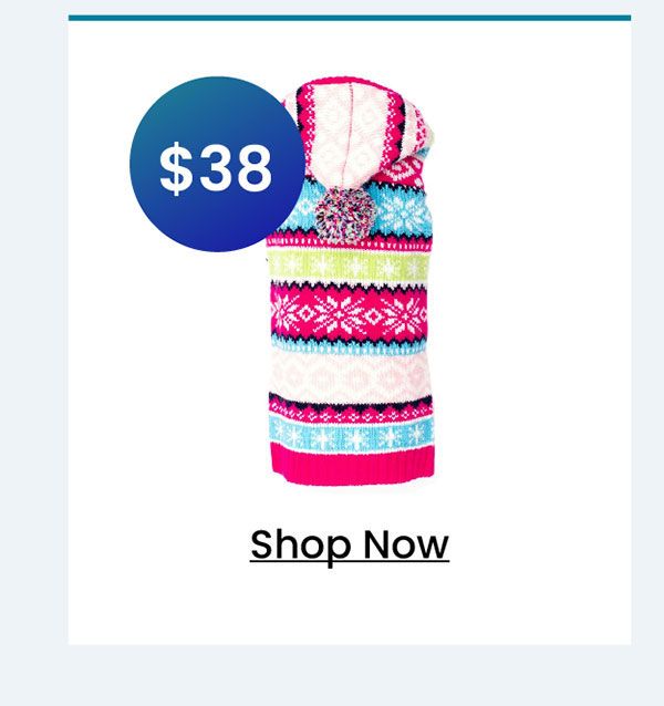 Worthy Dog Fair Isle Dog Hoodie - Pink