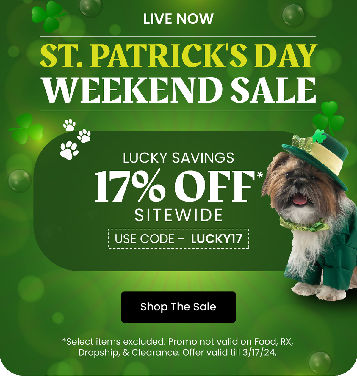 St. Patrick's Day Weekend Sale