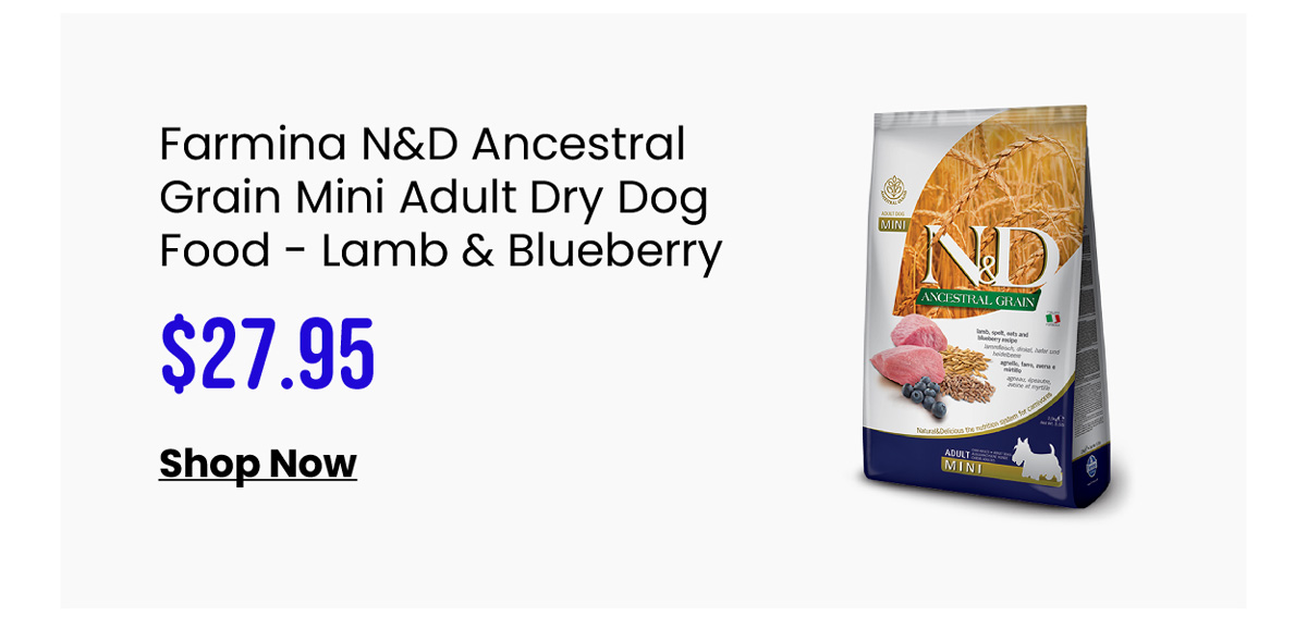 Farmina N&D Ancestral Grain Mini Adult Dry Dog Food - Lamb & Blueberry