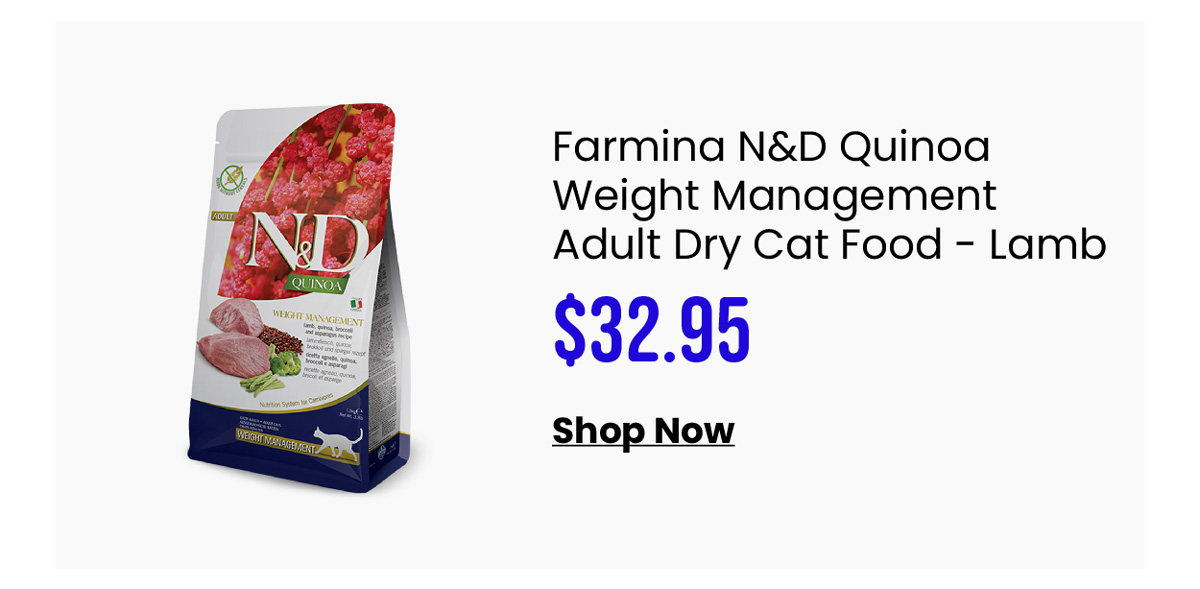 Farmina N&D Quinoa Weight Management Adult Dry Cat Food - Lamb