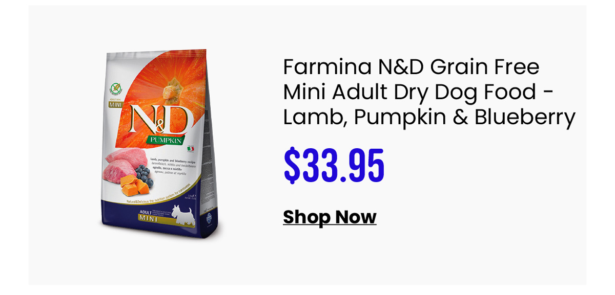 Farmina N&D Grain Free Mini Adult Dry Dog Food - Lamb, Pumpkin & Blueberry
