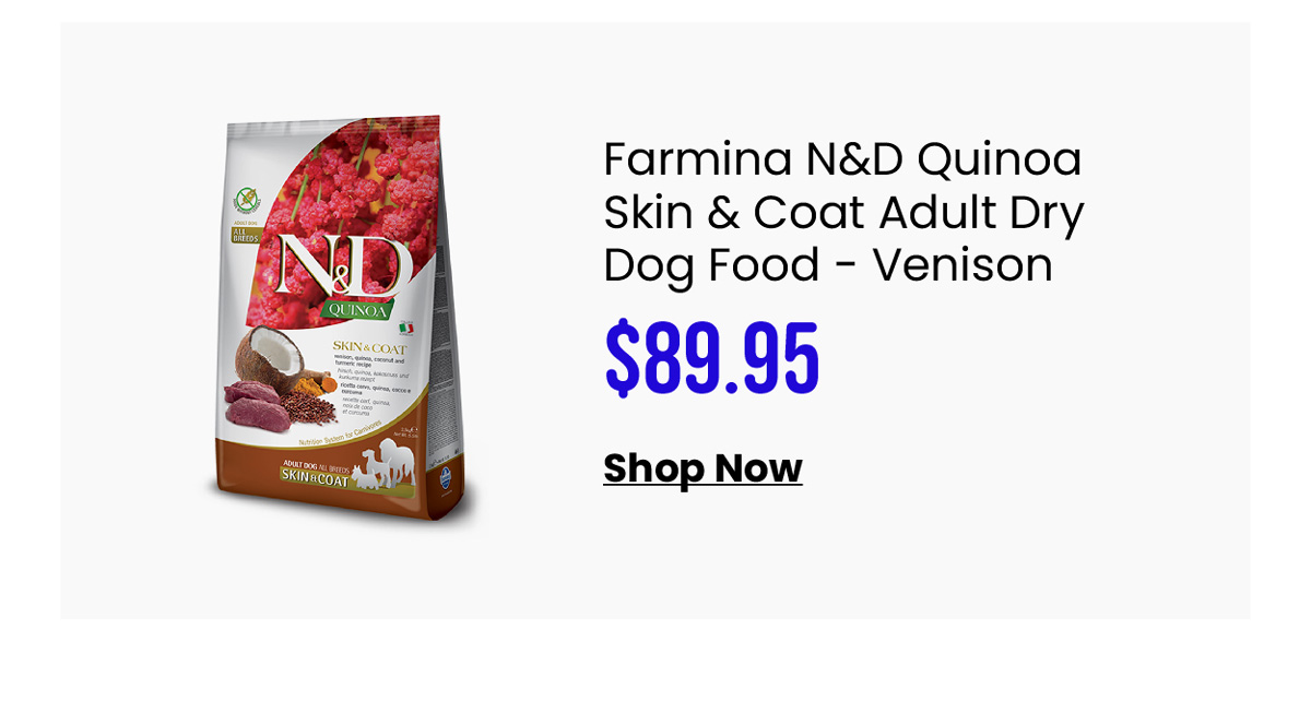 Farmina N&D Quinoa Skin & Coat Adult Dry Dog Food - Venison