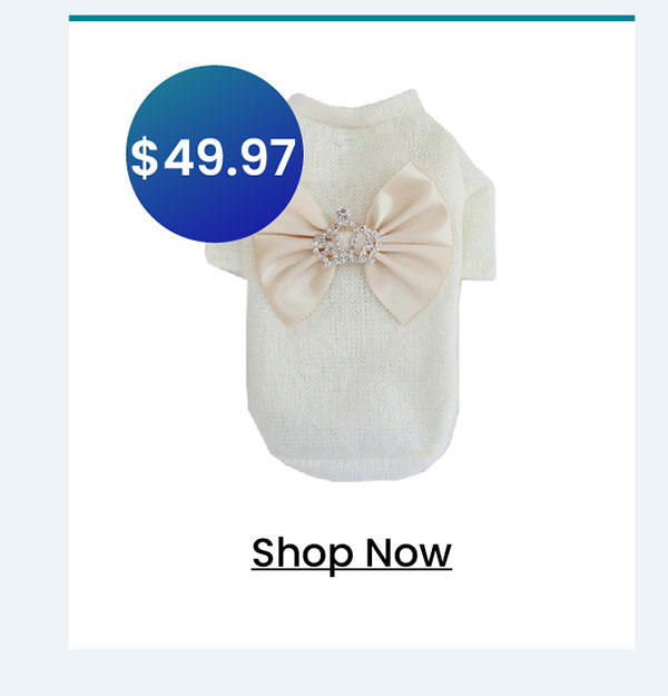 Hello Doggie Royal Princess Dog Sweater - Cream