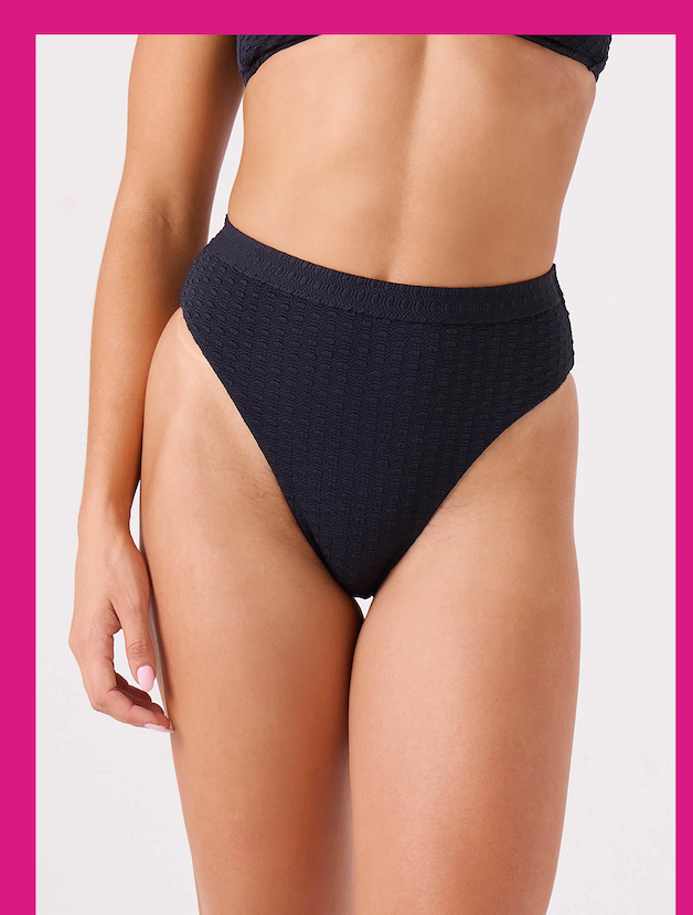 Haleiwa Banded High Waist Moderate Bikini Bottom
