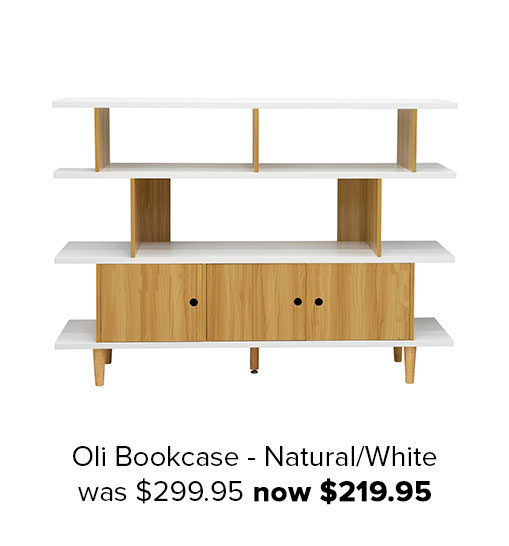 Oli Bookcase - Natural/White