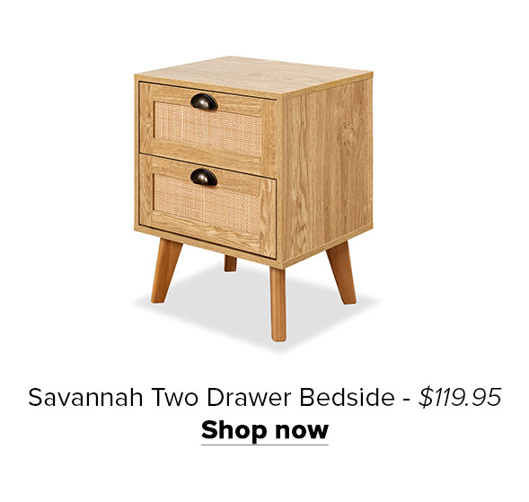 Savannah Two Drawer Bedside Table