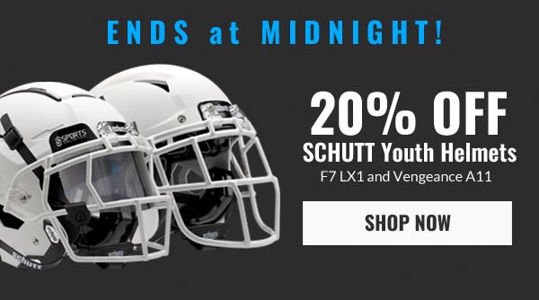 Ends Tonight! 20% Off Schutt Youth Helmets - Go Now