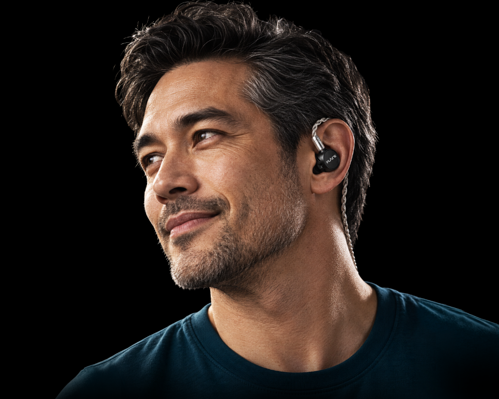 Flare Ultra IEM and man - link to Flare Ultra Reference IEM product page