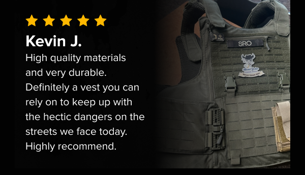 Customer review beside vest image