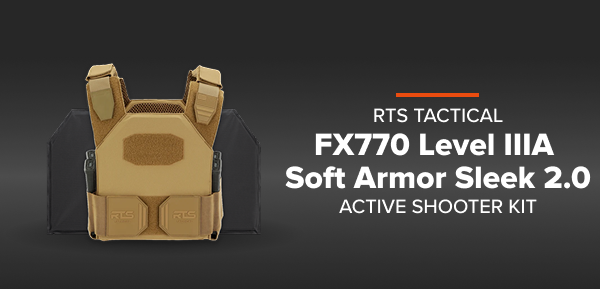 RTS TACTICAL FX770 Level IIIA  Soft Armor Sleek 2.0 ACTIVE  SHOOTER KIT