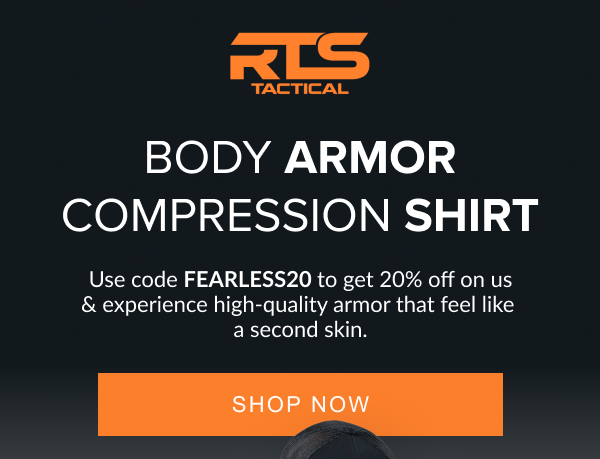 RTS Tactical body armor compression shirt with 20 percent discount code