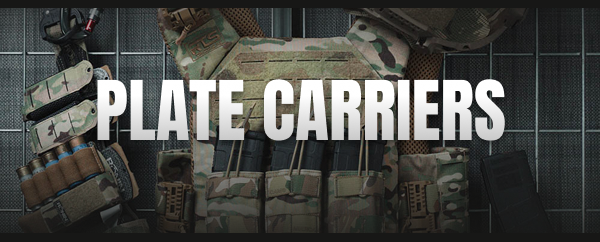"RTS Tactical Plate Carrier with MOLLE pouches, mag inserts, and tactical accessories