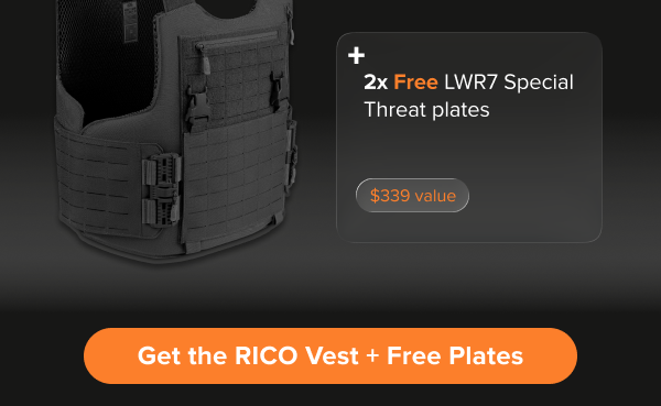 RICO vest with two rifle plates and value callout