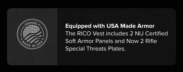 USA-made armor badge with included armor details