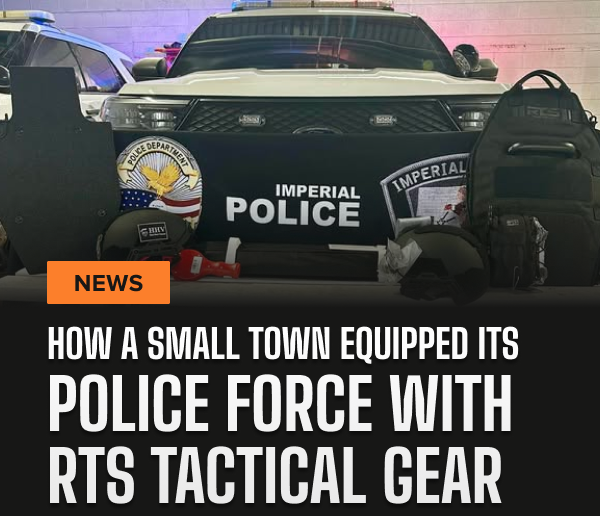 Imperial Police vehicle with tactical gear including shields, armor, and packs provided by RTS Tactical.