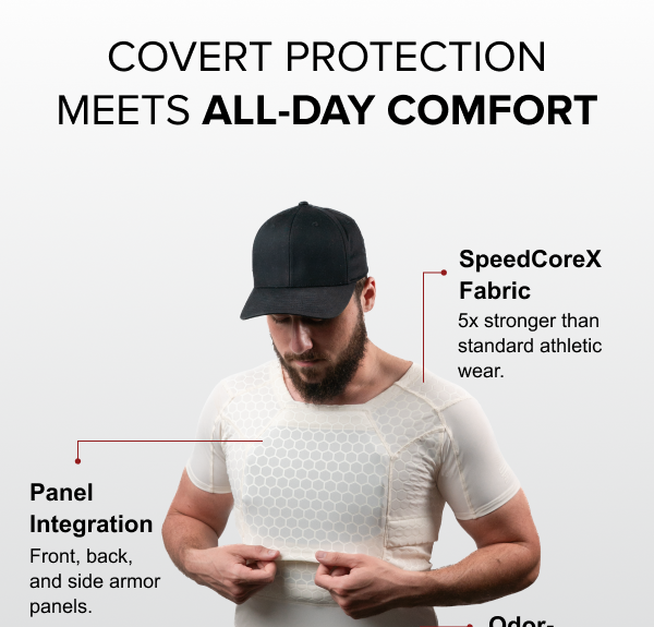 RTS Tactical compression shirt showing covert armor panel integration