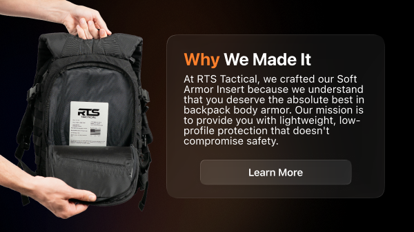 RTS Tactical Soft Armor Insert in backpack – Lightweight protection that doesn't compromise safety