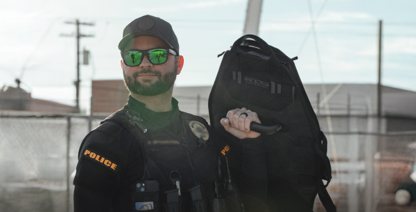 Police officer wearing RTS Tactical gear