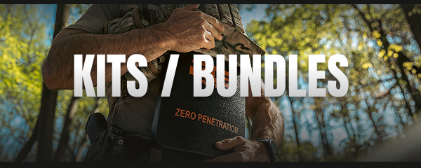 an RTS Tactical ballistic plate with Zero Penetration text.