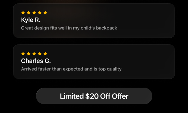 Customer review: Fits well in child's backpack; top quality and fast shipping