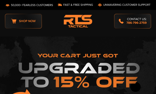Your cart just got upgraded to 15% OFF