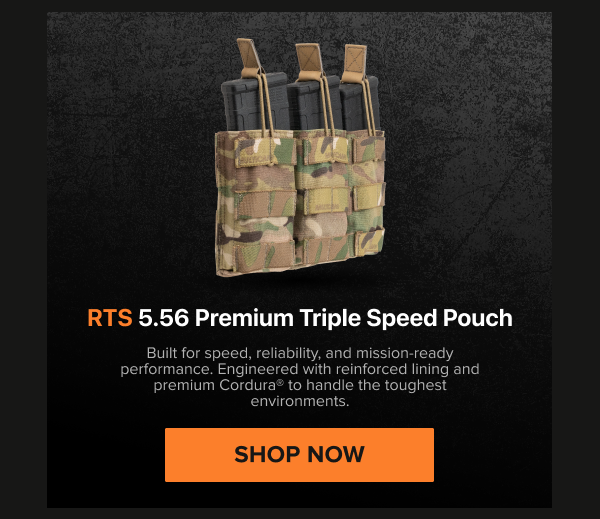 RTS Tactical 5.56 Premium Triple Speed Pouch holding three magazines