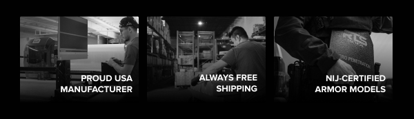 RTS Tactical advantages: Proud USA Manufacturer, Always Free Shipping, NIJ-Certified Armor Models.