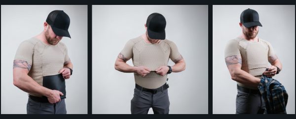 RTS Tactical compression shirt with concealed armor panels
