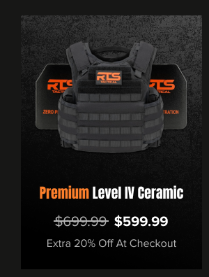 RTS Tactical Premium Level IV Ceramic Active Shooter Kit on sale $599.99 plus extra 20% off