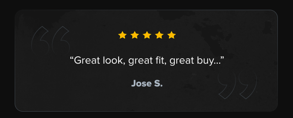 Five-star review: 'Great set, lightweight, comfortable and arrived quickly' — Brian G. RTS Tactical customer testimonial.