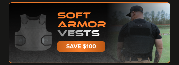 RTS Tactical Soft Armor Vests – Back view of a tactical vest in the field. Save $100.