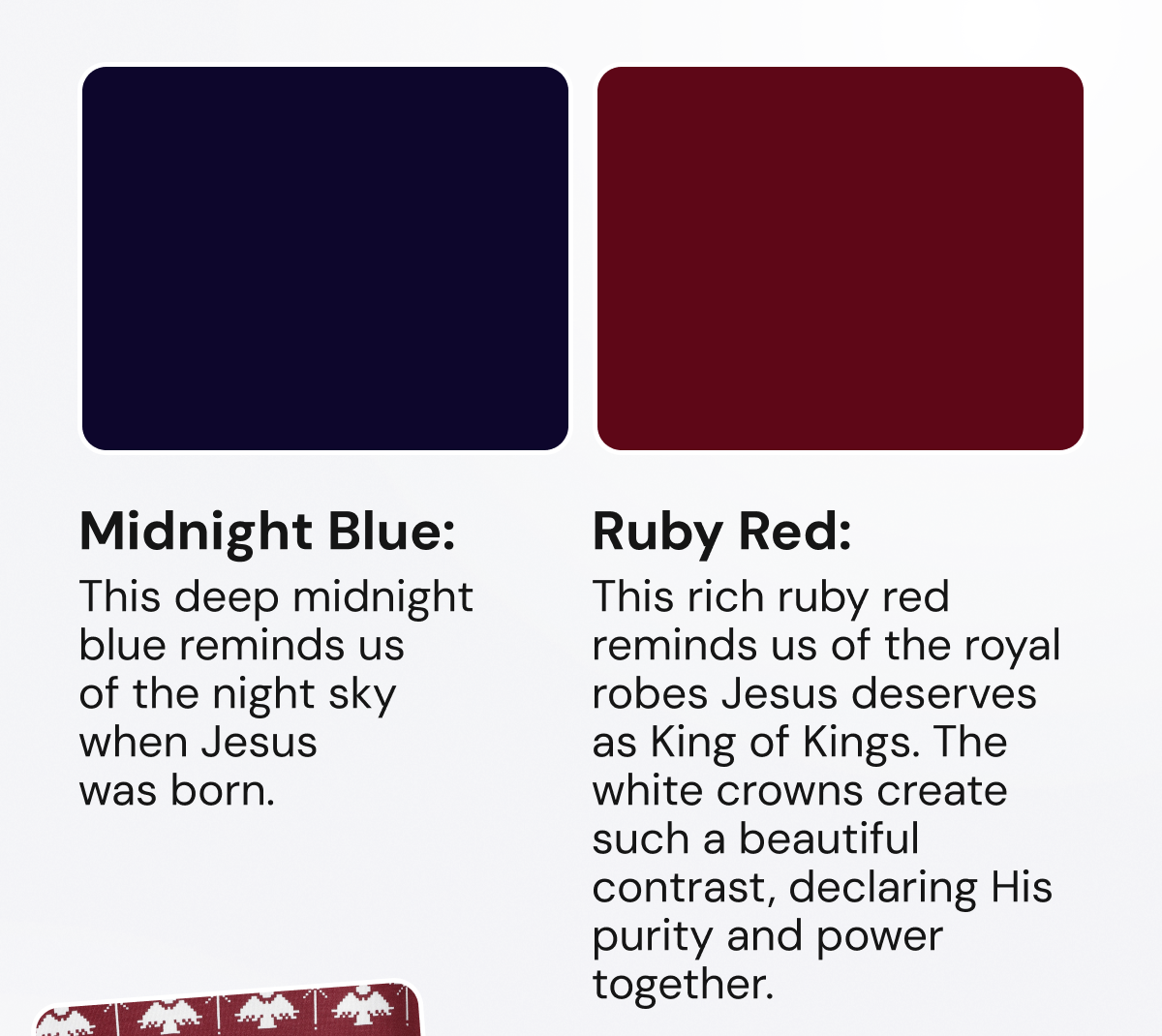 Midnight Blue: | Ruby Red:
