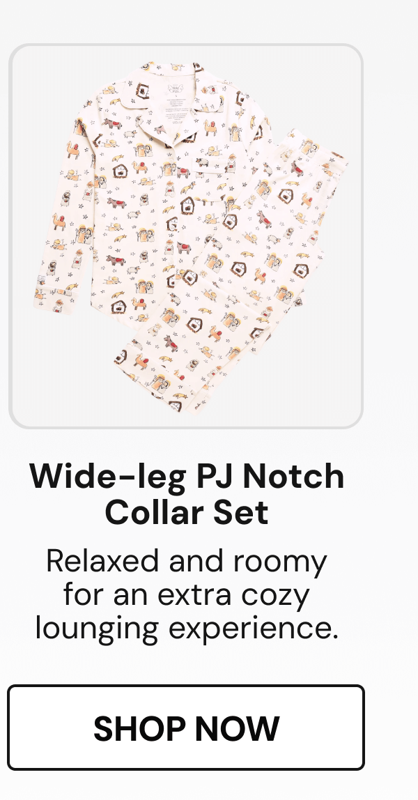Wide-leg PJ Notch Collar Set