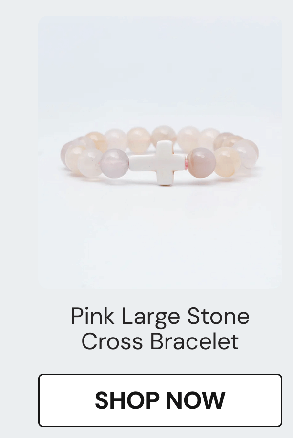 Pink Large Stone Cross Bracelet | SHOP NOW
