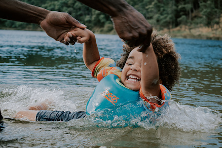 kid in water