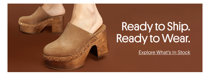 an image of a woman wearing a pair of sandals with a message reading ready to ship ready to