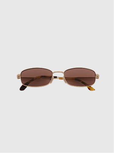 Metal Sunglasses In Gold Honey Havana