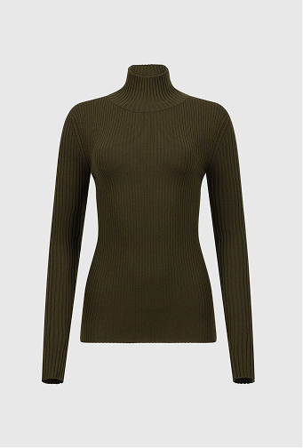 High Neck Jumper In Green
