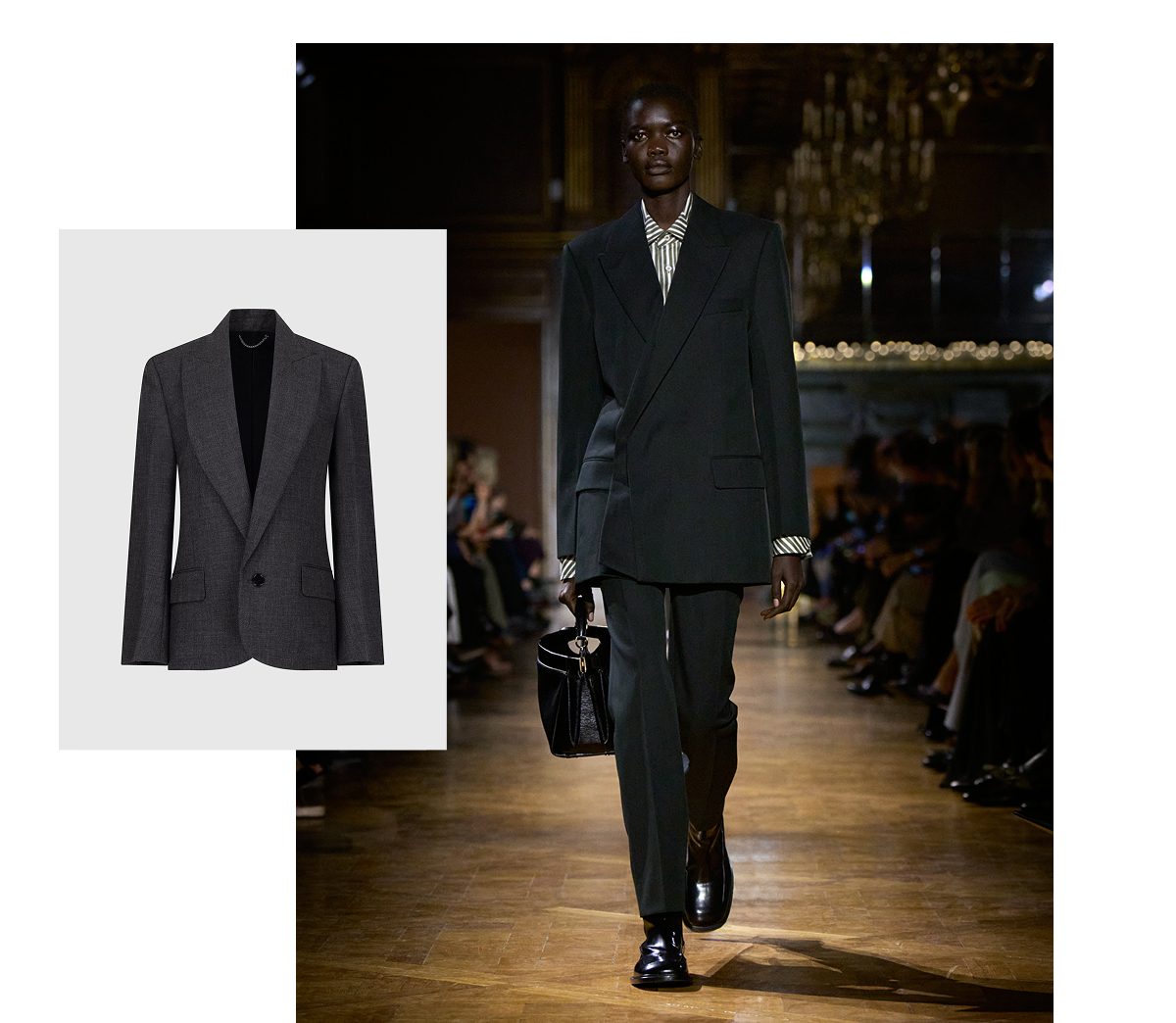 Roberta Jacket In Dark Grey Melange