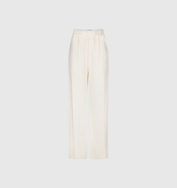  Relaxed Curved Leg Trouser In Ivory