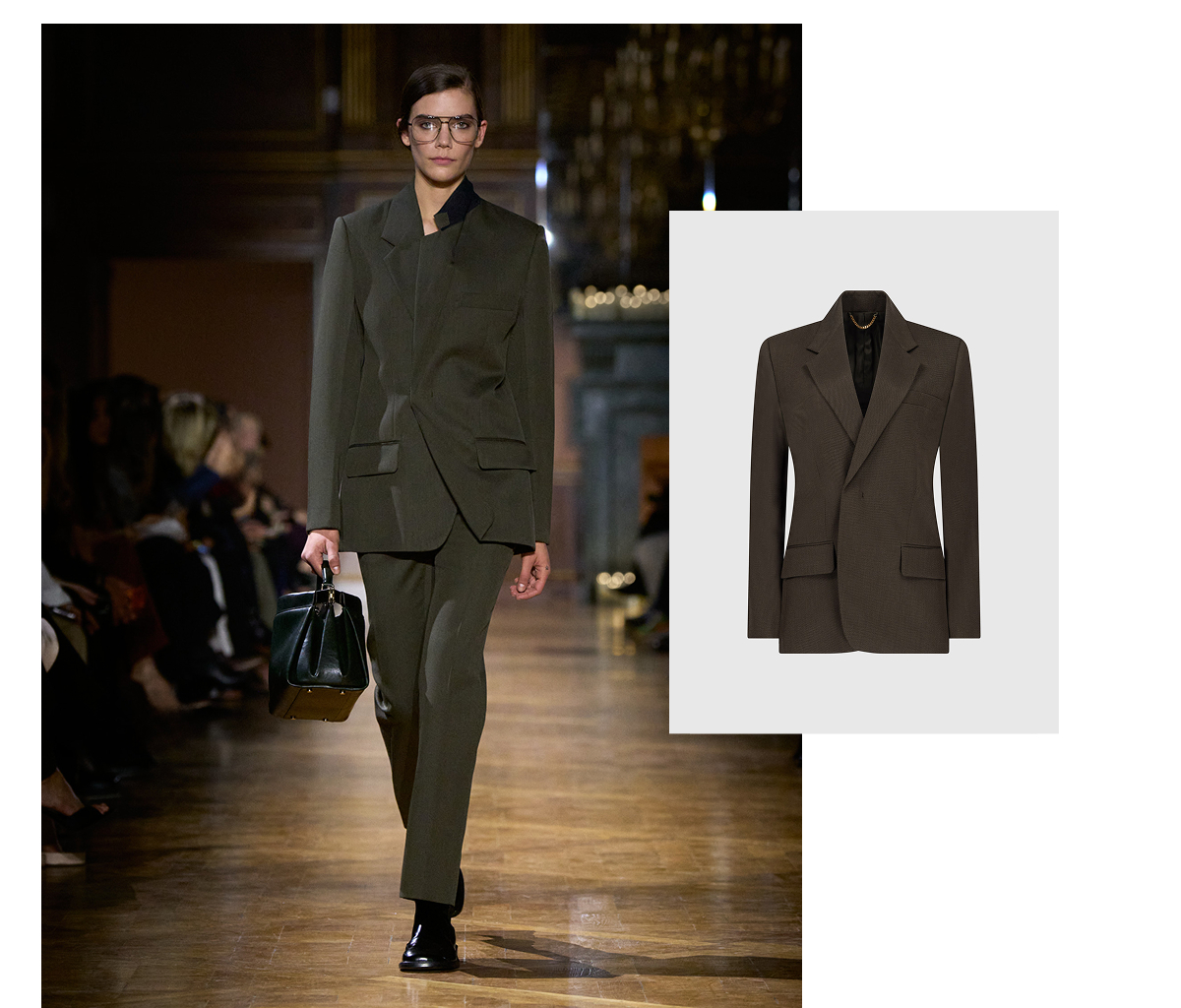 Single Breasted Jacket In Green