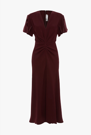Eve Midi Dress In Cinnabar Red