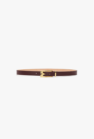 Dorian Pin Buckle Belt In Burgundy Smooth Leather