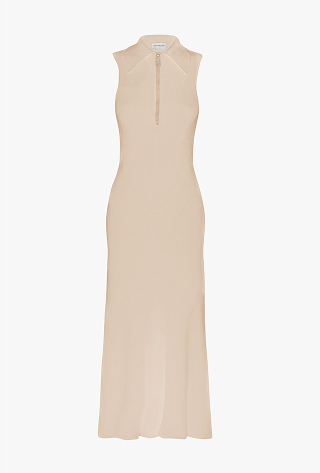 Mira Midi Dress In Sandstone