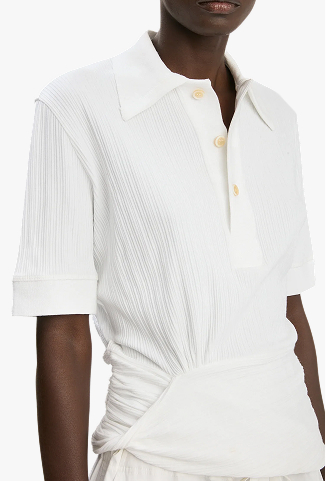 Twist Polo Top In White