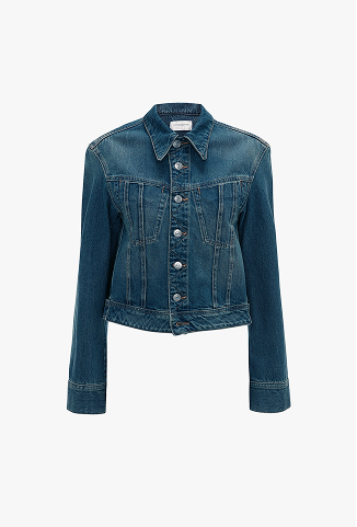 Denim Jacket In Mid Blue Wash